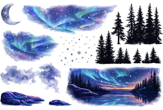 UVDTF 9.5 x 14 Element Sheet Aurora Borealis Night Sky 844