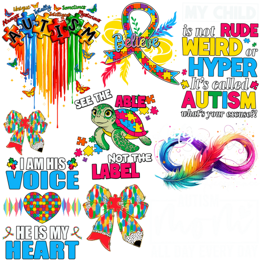 UVDTF 9.5 x 8.5 Element Sheet Autism 6028