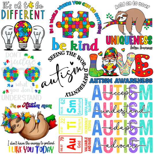 UVDTF 9.5 x 8.5 Element Sheet Autism 6026