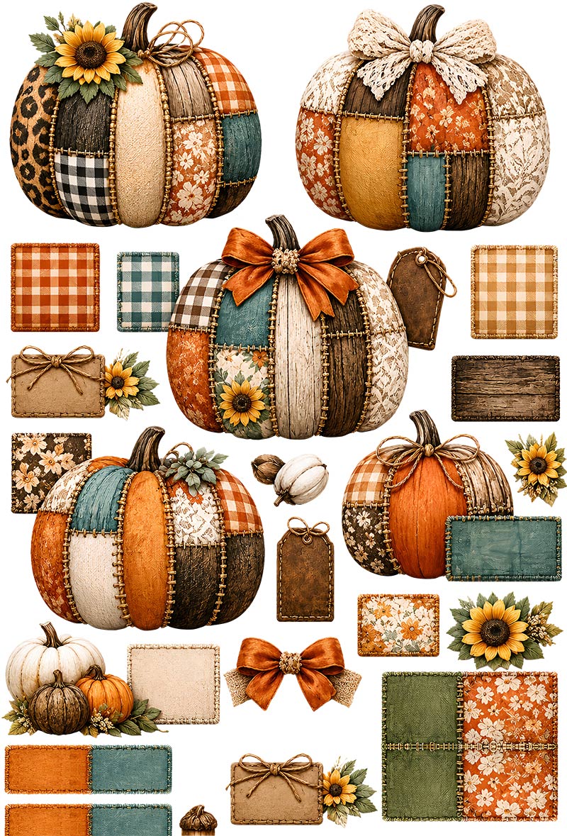 Pumpkin Collection | UVDTF 9.5 x14 Element Sheets