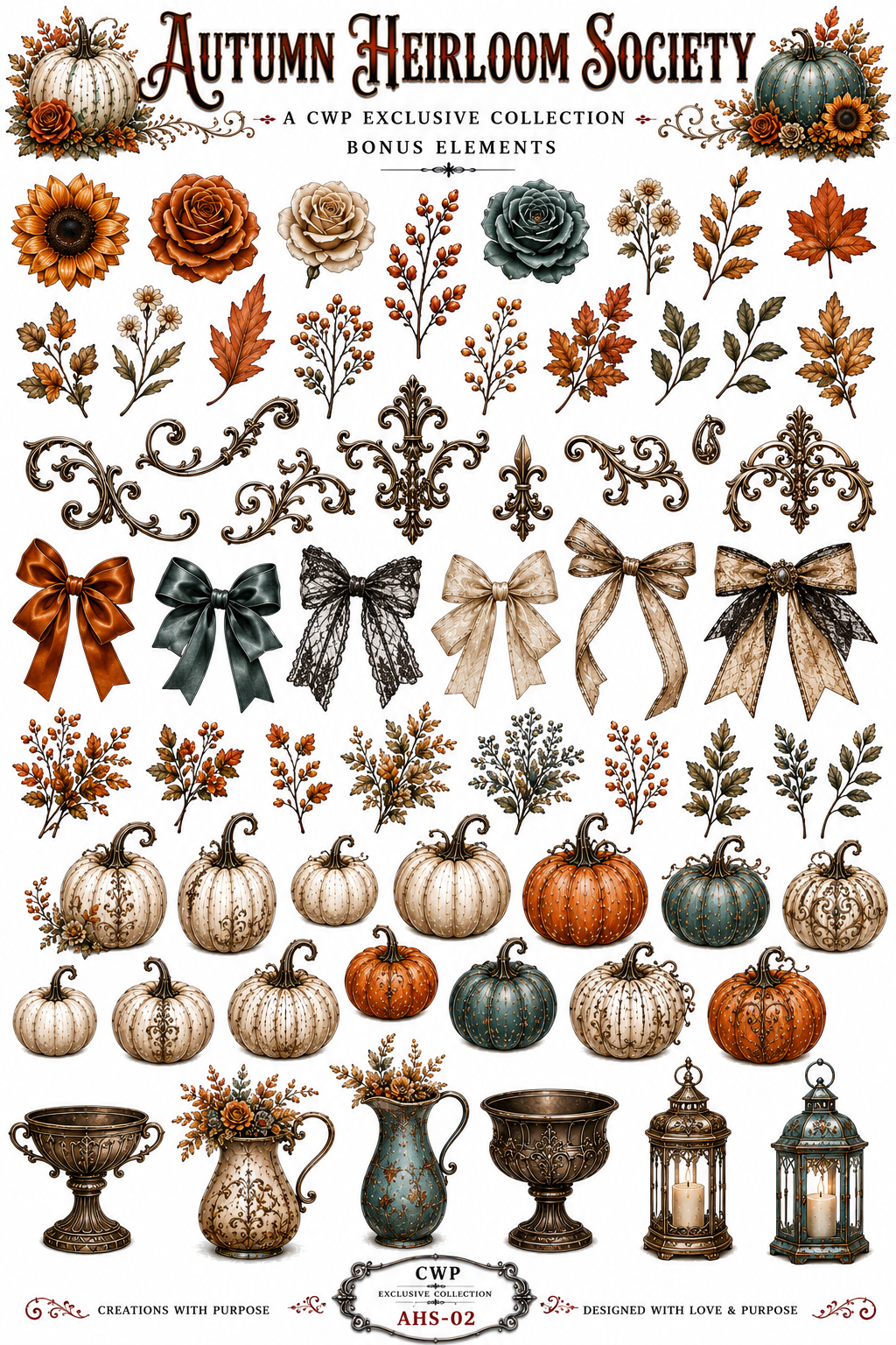 Autumn Heirloom Society | UVDTF 9.5 x14 Element Sheet