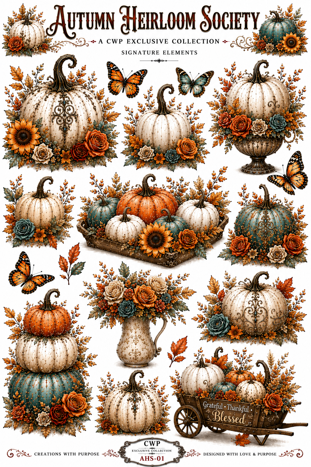 Autumn Heirloom Society | UVDTF 9.5 x14 Element Sheet