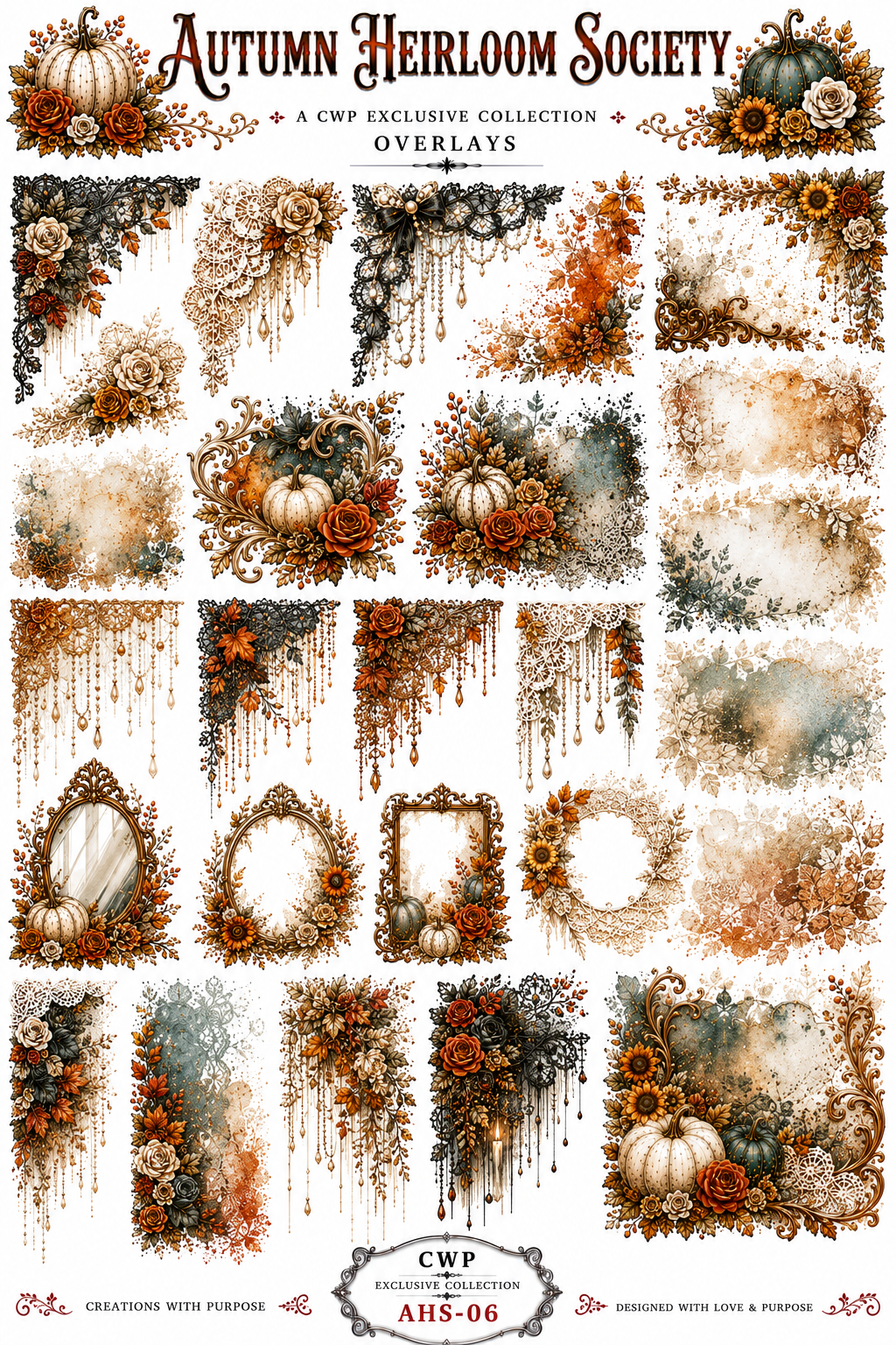 Autumn Heirloom Society | UVDTF 9.5 x14 Element Sheet
