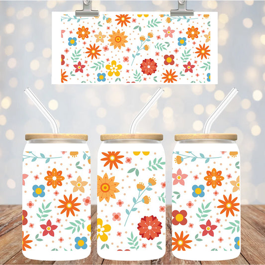 16 oz Uv Dtf Cup Wrap Floral 1010