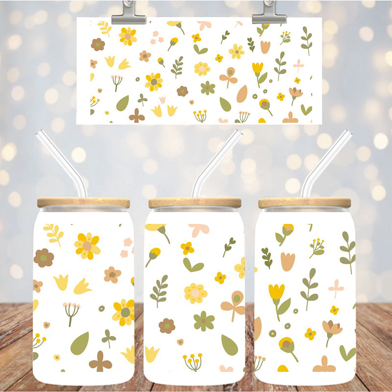 16 oz Uv Dtf Cup Wrap Floral 1009