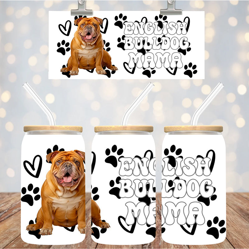 16 oz Uv Dtf Cup Wrap English Bulldog Mama 927