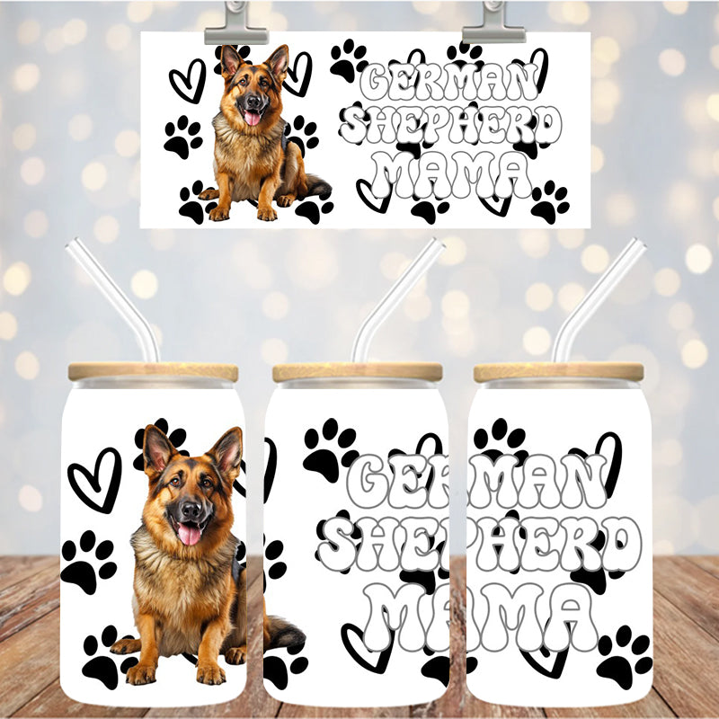 16 oz Uv Dtf Cup Wrap German Shepherd Mama 908