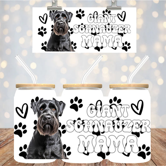 16 oz Uv Dtf Cup Wrap Giant Schnauzer 931