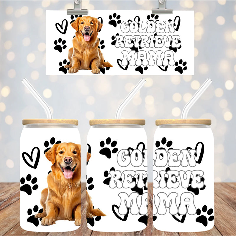 16 oz Uv Dtf Cup Wrap Golden Retriever Mama 926