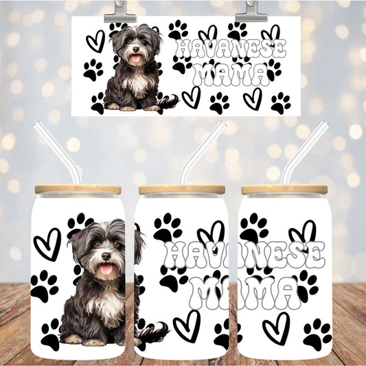 16 oz Uv Dtf Cup Wrap Havanese Mama 912