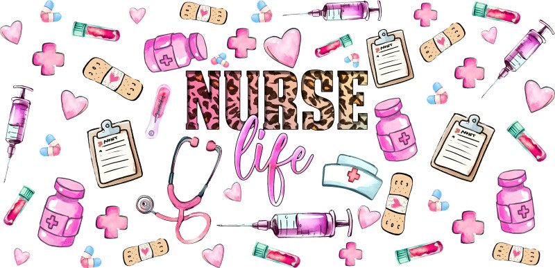16 oz Uv Dtf Cup Wrap Nurse Life 890