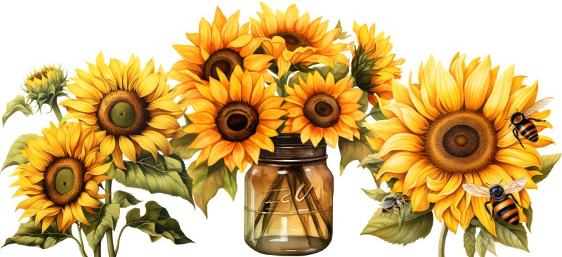 16 oz Uv Dtf Cup Wrap Sunflowers 823