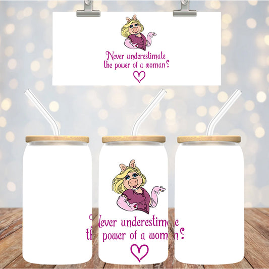 4" Decal Uvdtf Wrap Never underestimate The power of a Woman D204