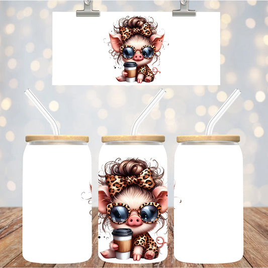 4" Decal Uvdtf Wrap Cute Pig D205