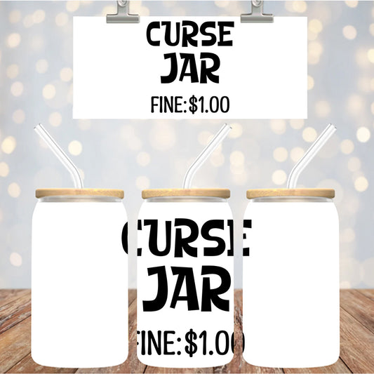 4" Decal Uvdtf Wrap Curse Jar Fine $1.00 D176