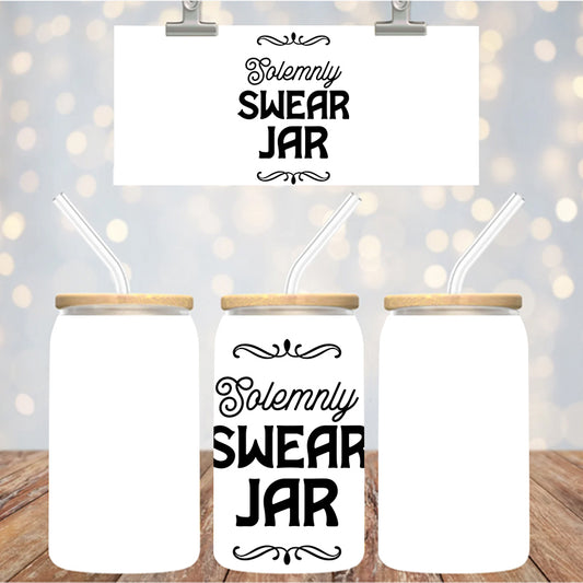 4" Decal Uvdtf Wrap Solemnly Swear Jar D181
