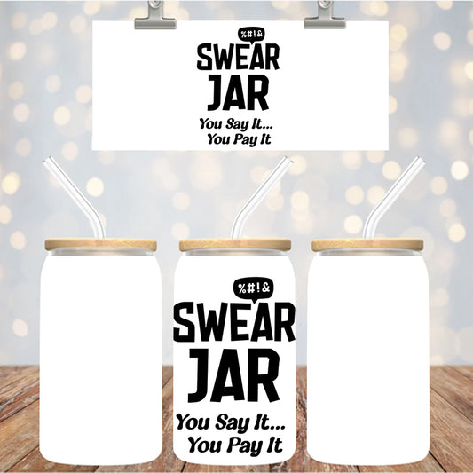 4" Decal Uvdtf Wrap Swear Jar D174