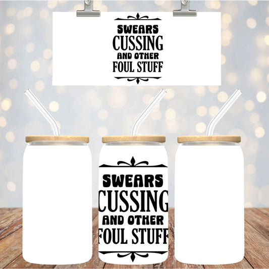 4" Decal Uvdtf Wrap Swears Cussing And Other Foul Stuff D175