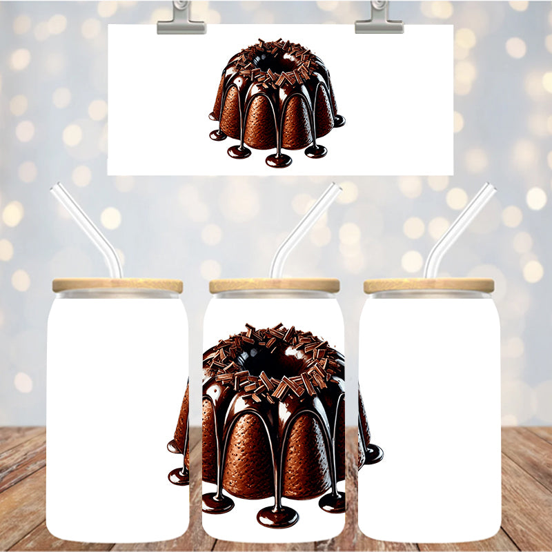 4" Decal Uvdtf Wrap Chocolate Bundt Cake D184