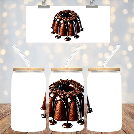 4" Decal Uvdtf Wrap Chocolate Bundt Cake D184
