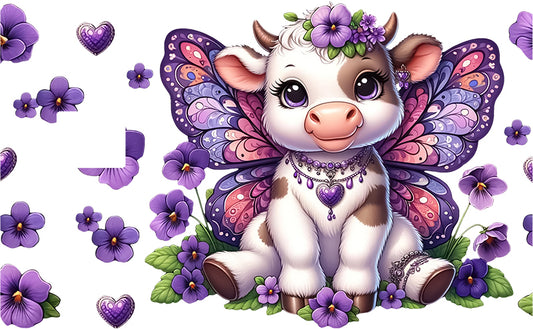 UVDTF Credit Card Skin Cute Cow Purple 5031