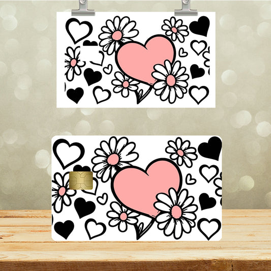 UVDTF Credit Card Skin Cute Floral with Heart 5061