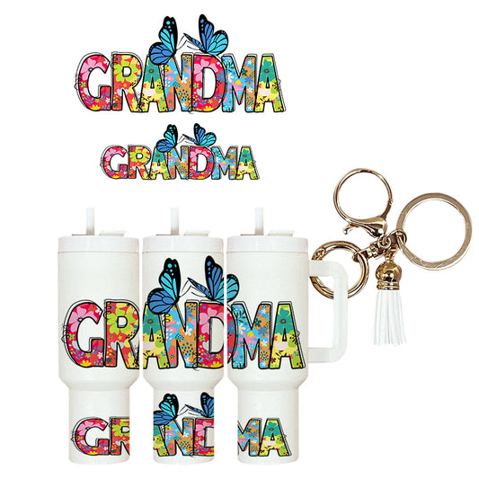 UVDTF Mini Tumbler Wrap Grandma Butterflies 4172