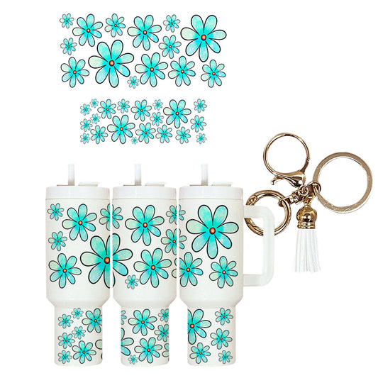 UVDTF Mini Tumbler Wrap Flowers 4173