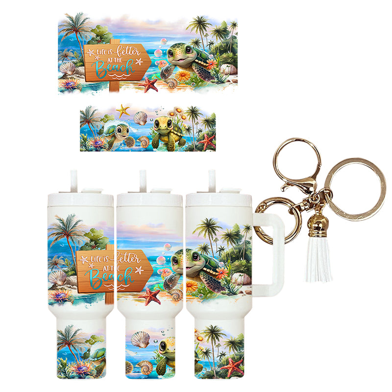UVDTF Mini Tumbler Beach Turtle 4148