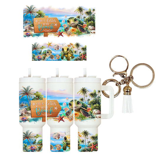 UVDTF Mini Tumbler Beach Turtle 4148