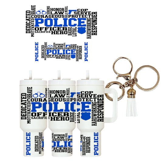 UVDTF Mini Tumbler Wrap Police 4096