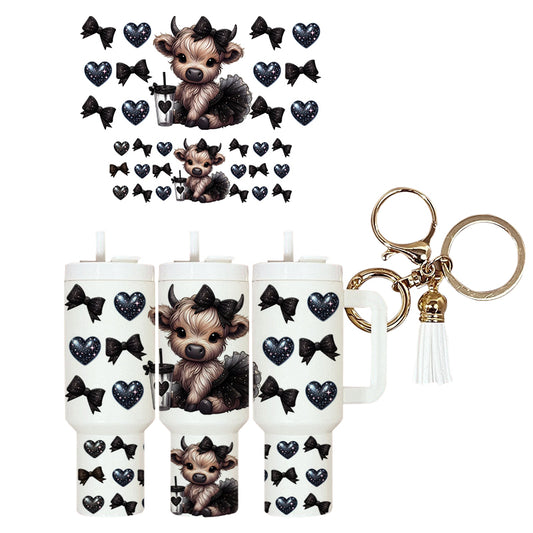 UVDTF Mini Tumbler Wrap Cute Cow TuTu 4087