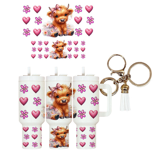 UVDTF Mini Tumbler Wrap Cute Cow TuTu 4185