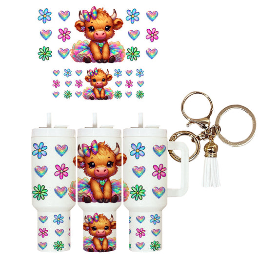 UVDTF Mini Tumbler Wrap Cute Highlands TuTu 4091