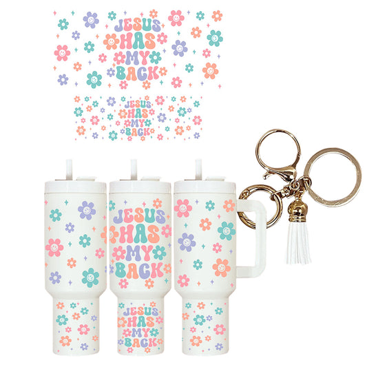 UVDTF Mini Tumbler Wrap Jesus Has My Back 4162
