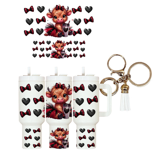 UVDTF Mini Tumbler Wrap Cute Cow TuTu 4105