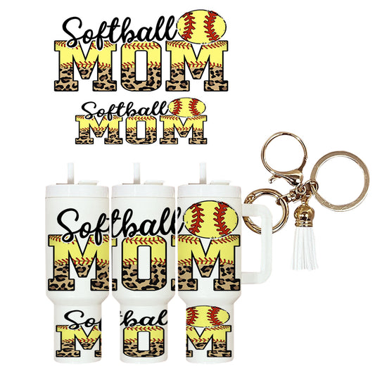 UVDTF Mini Tumbler Wrap Softball Mom 4139