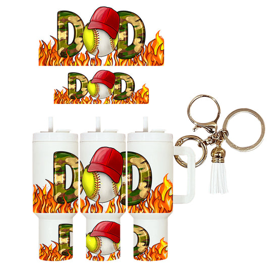 UVDTF Mini Tumbler Wrap Softball Baseball Dad 4164
