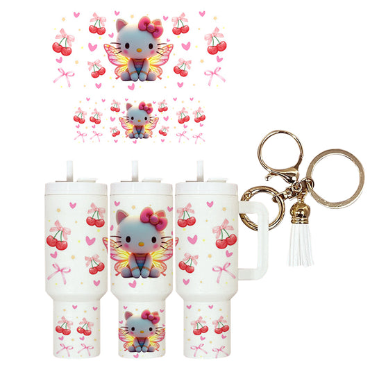 UVDTF Mini Tumbler Wrap HK Cherries Bows 4009