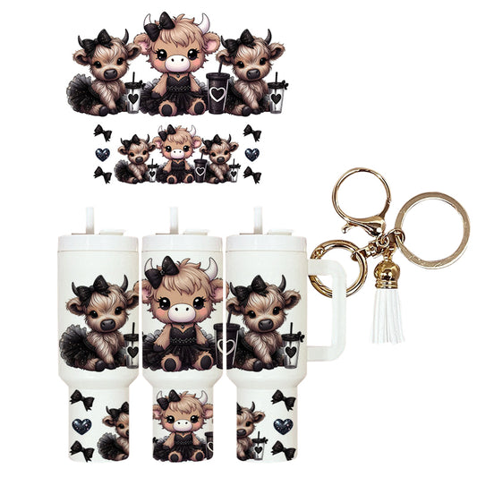 UVDTF Mini Tumbler Wrap Cute Highlands TuTu 4094