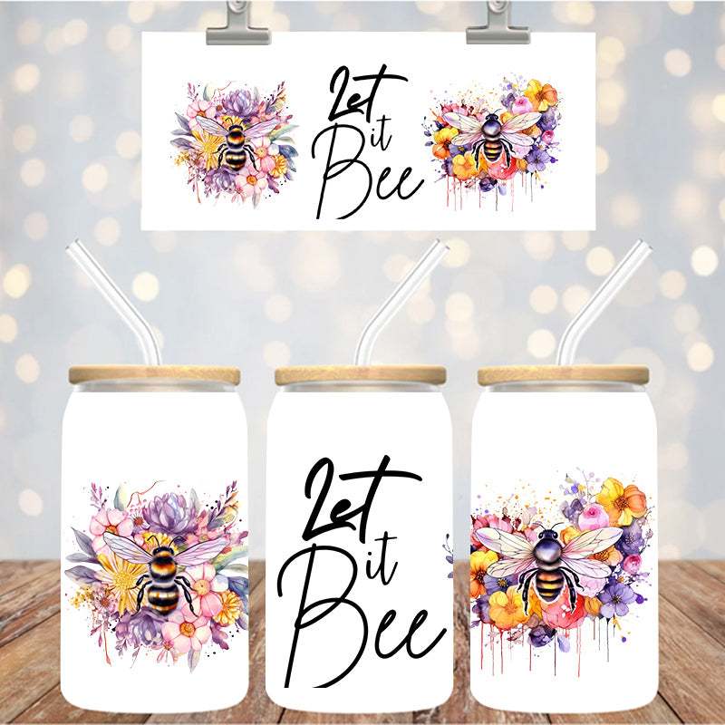 16 oz Uv Dtf Cup Wrap Let It Bee 1314