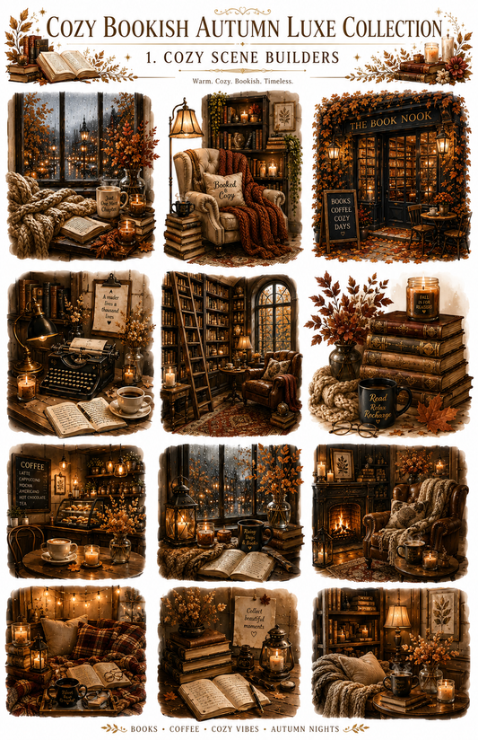 Cozy Bookish Collection | UVDTF 9.5 x14 Element Sheets 823