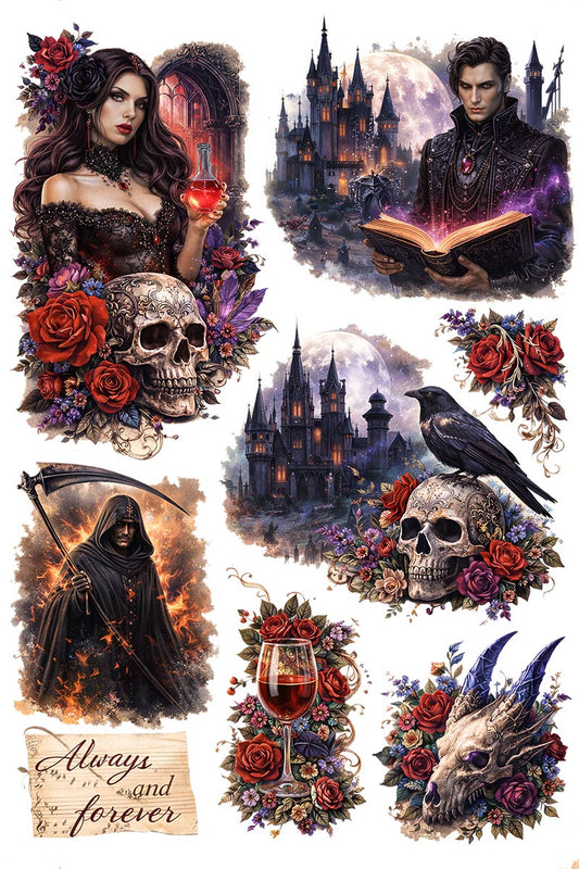 UVDTF 9.5 x 14 Element Sheet Gothic Romance Dark Fantasy 839