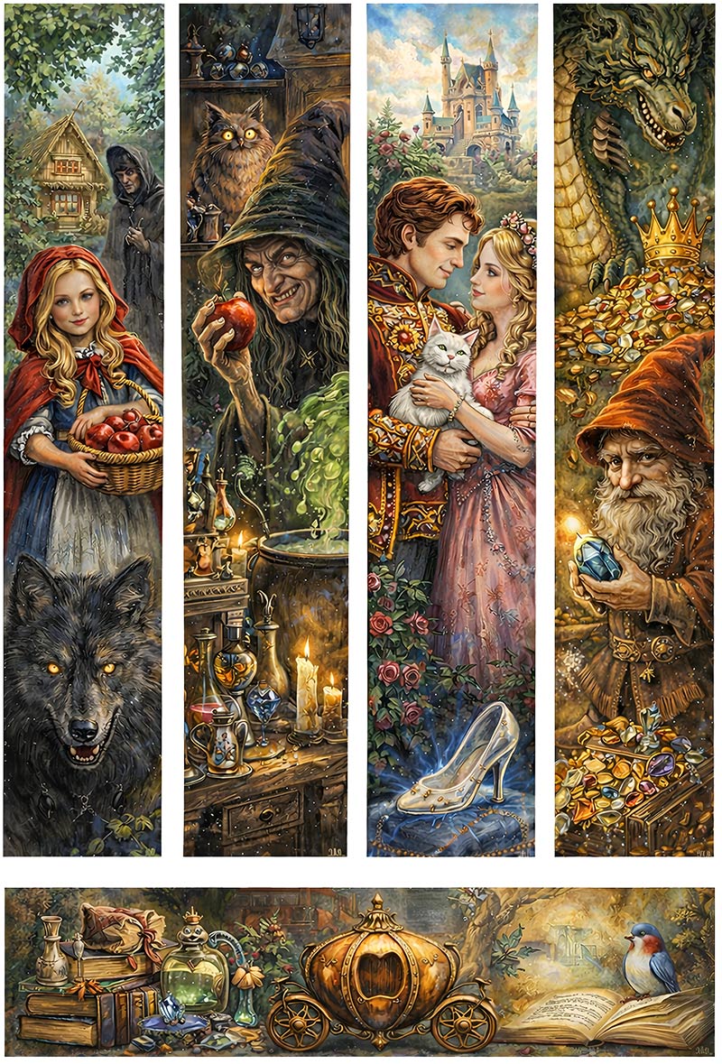 UVDTF 9.5 x 14 Element Sheet Storybook Fairytale Scenes 992