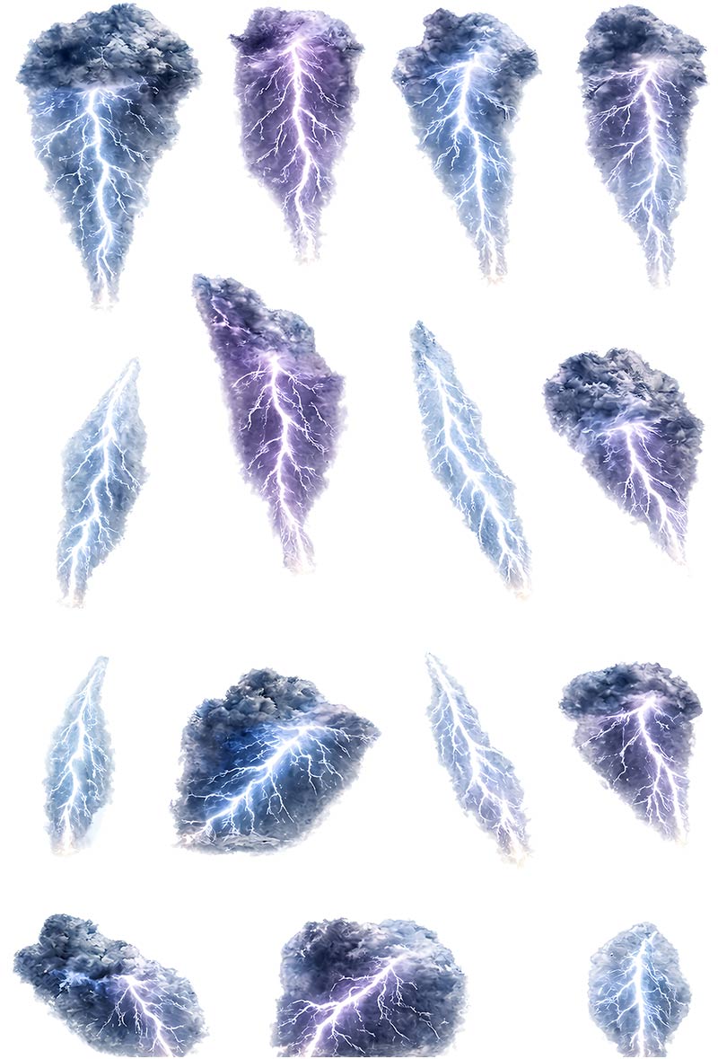UVDTF 9.5 x 14 Element Sheet Storm & Lightning Elements 998