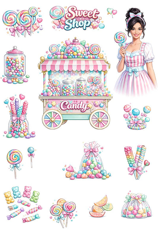 UVDTF 9.5 x 14 Element Sheet Pastel Candy Shop 997