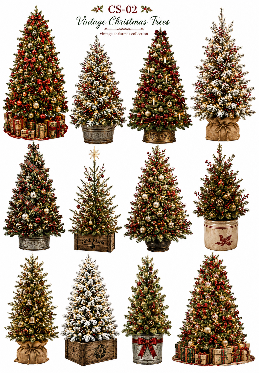 Vintage Christmas UVDTF Element Sheet Collection | Nostalgic Christmas, Santa & Holiday| 9 x 14