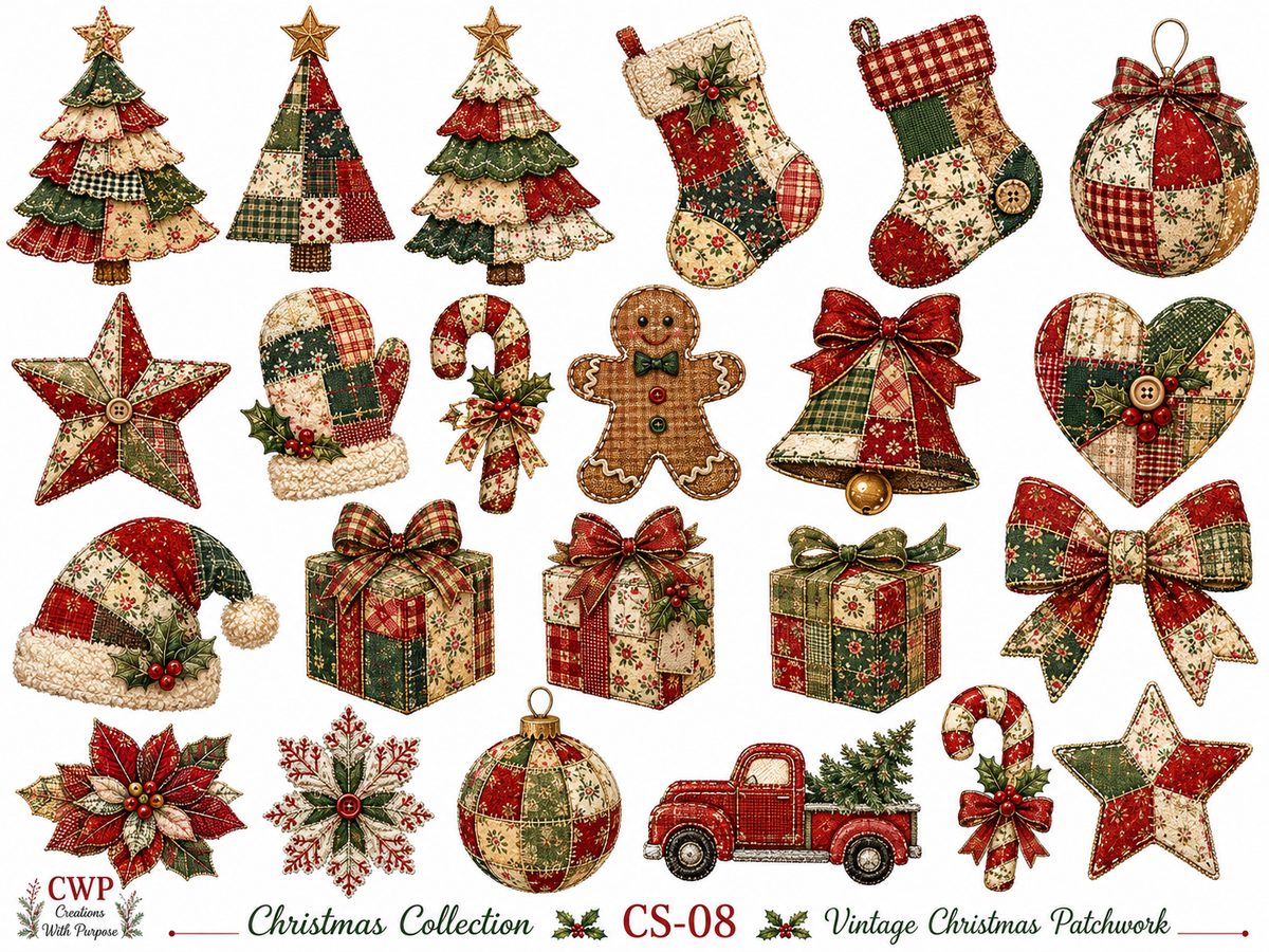 Vintage Christmas UVDTF Element Sheet Collection | Nostalgic Christmas, Santa & Holiday| 9 x 14