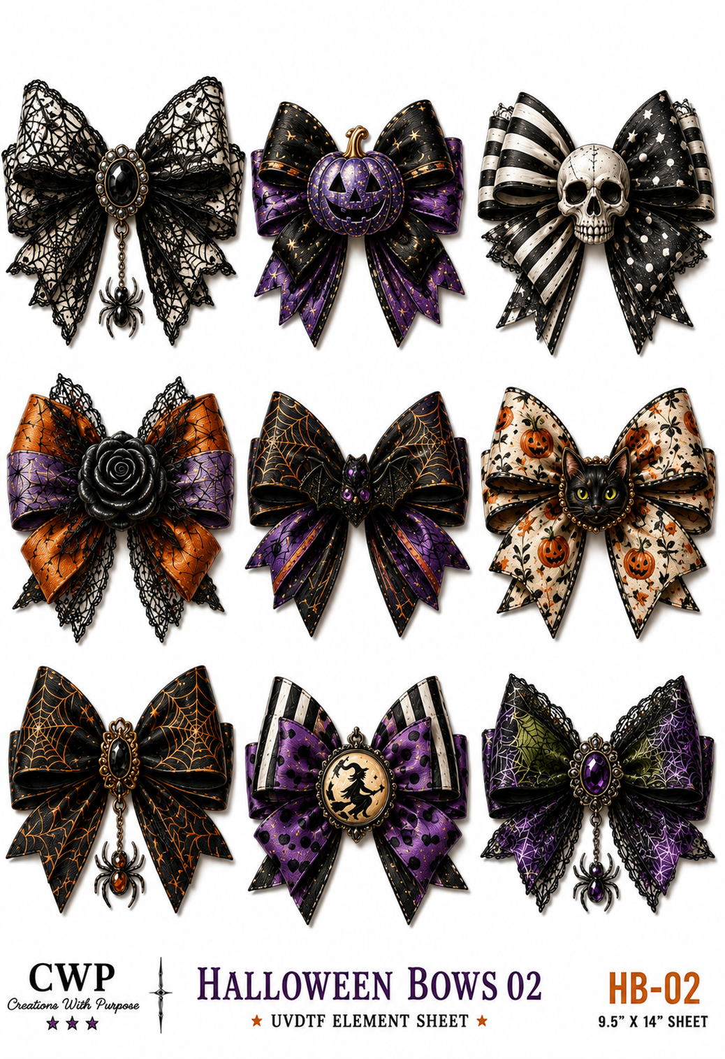 Halloween Bows Collection | UVDTF Element Sheets | 9 x 14 |
