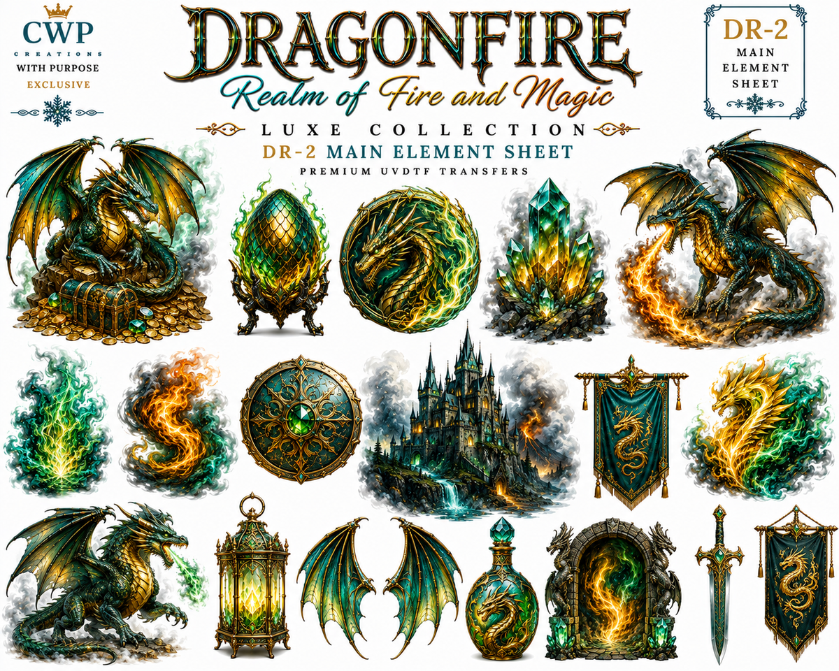 Dragonfire – Realm of Fire & Magic | Dragon UVDTF Collection | 9 x 14 948